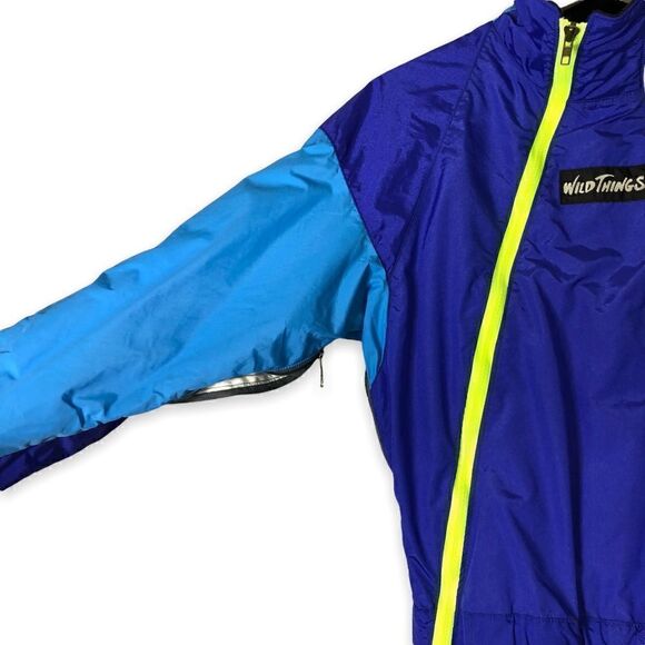 Vintage WILD THINGS Ski Snow Suit in Blue and Neon Yellow - Picture 6 of 15
